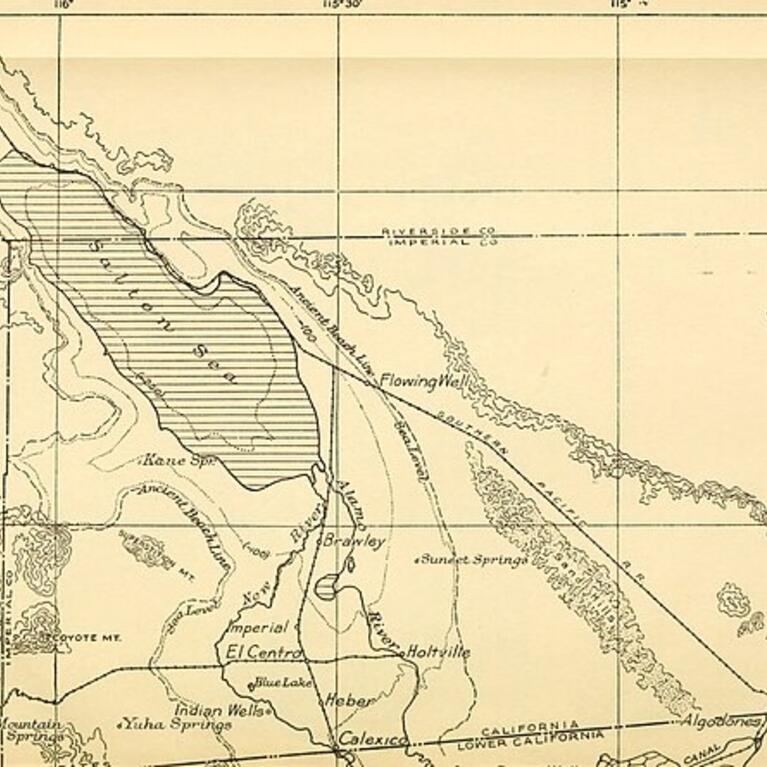 1931 map of Salton Sea and surrounding area